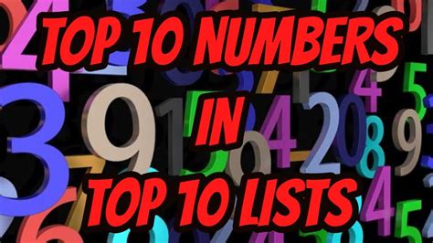 Top 10 Numbers In Top 10 Lists Youtube