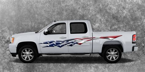 2 Car Truck American Flag Side Decals Graphics Stripes Vinyl B1288