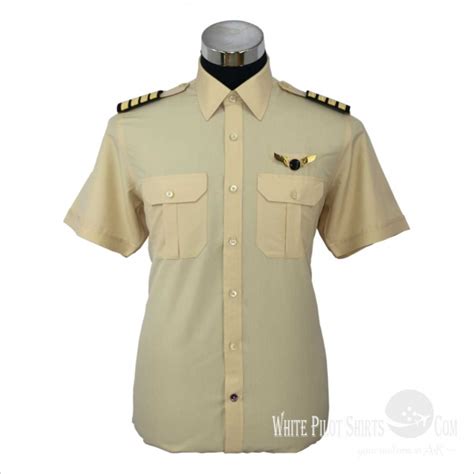 Khakhi Brown Pilot Shirts 50 Cotton 50 Polyester Pilot Shirts