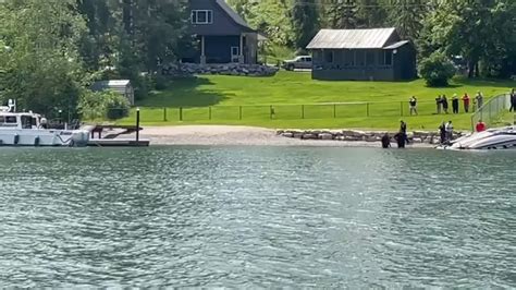 Rescue Teams Pull Crashed Speed Boat Out Of Pend Oreille River Boat