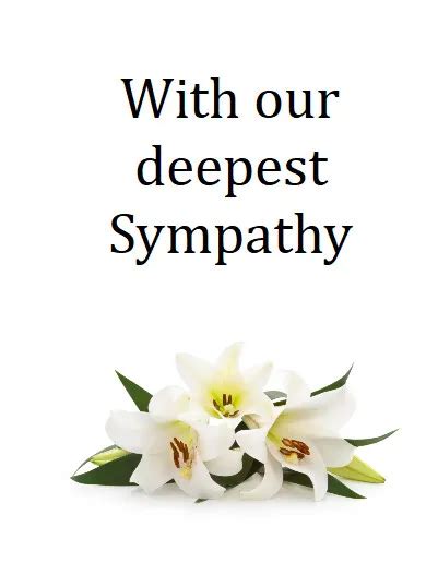 Personalised Greetings Card Flowers Lilies With Deepest Sympathy