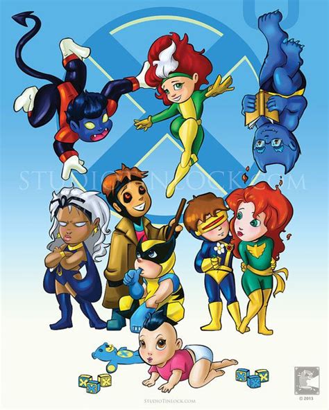 X Babies X Men 8x10 Print X Men Chibi Marvel Comic Pictures