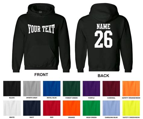 Personalized Custom Name And Number Hooded Sweatshirt You Etsy