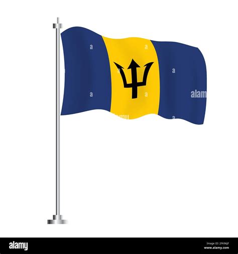 Bandera de Barbados Bandera de Onda Aislada de Barbados País Ilustración vectorial Día de la