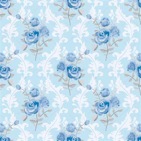Blue Roses Floral Wallpaper — Stock Vector © Irmairma