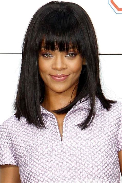 Medium Hairstyles With Bangs Rihanna The Fashion Tag Blog