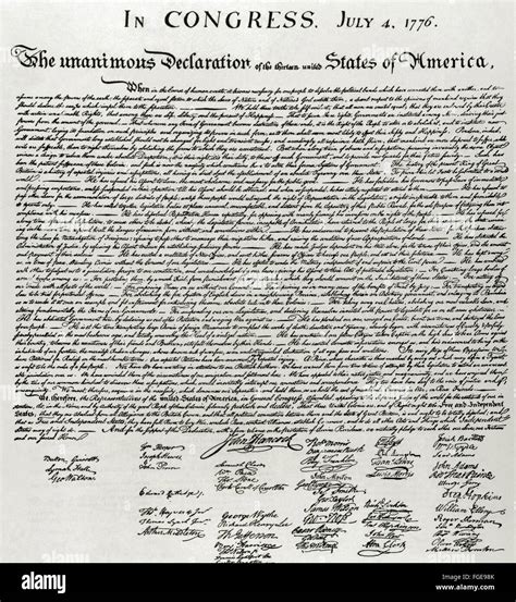 The Declaration Of Independence Of United States Of America July 4