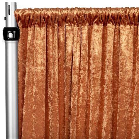 Velvet 10ft H X 52 W Drapebackdrop Curtain Panel Rust Cv Linens