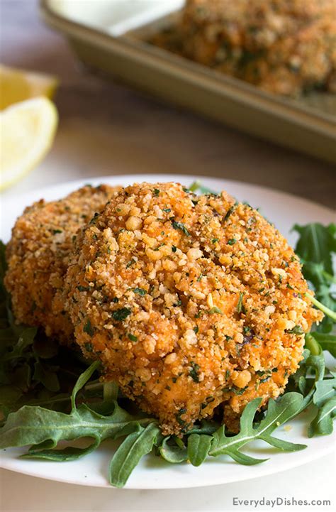 Shaping your patties so they are thick on the edges as well as in the center will help keep them from crumbling at the edge. Panko-Breaded Baked Salmon Cakes Recipe Video
