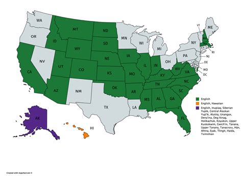 Us States With Official Language Maps On The Web