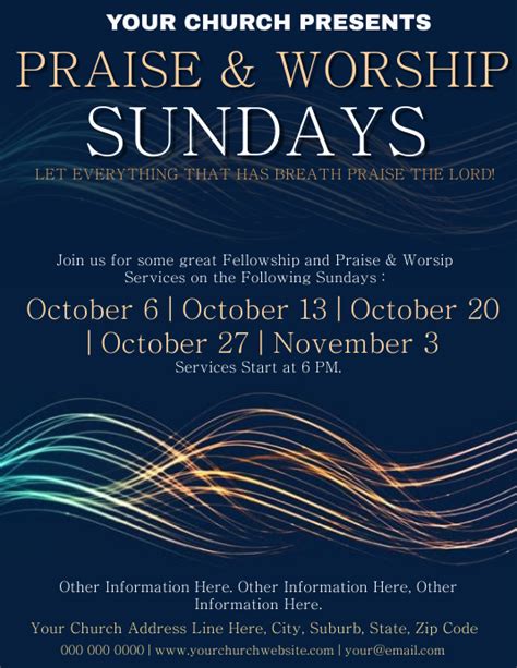 Copia De Church Praise And Worship Events Template Postermywall