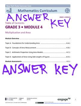 Grade 1, module 2, lesson 11, exit ticket. EngageNY (Eureka Math) Grade 3 Module 4 Answer Key by ...