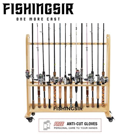 Buy Fishingsir Fishing Rod Rack 28 Wood Rod Holder