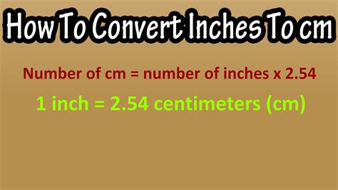 How To Convert And Formula For Inches To Centimeters Cm Converting