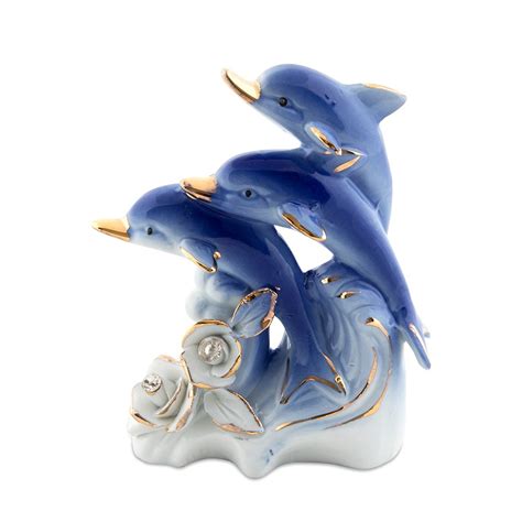 Blue Dolphin Ceramic Showpiece For Home And Office Decor Packaging
