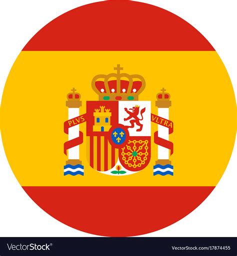 Europa eurozone vereinten nationen nato. Round shape flag of spain Royalty Free Vector Image