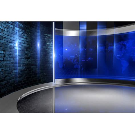 Buy Csfoto 8x65ft Studio Backdrop News Broadcasting Blue Display