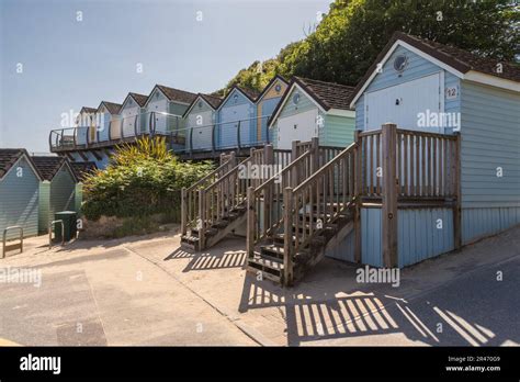 Bournemouth Uk May 26th 2023 Beach Huts At Alum Chine Beach Stock