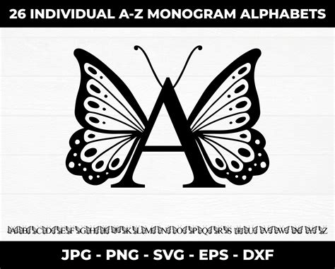 Butterfly Monogram Svg Alphabet Butterfly Alphabet Monogram Monogram