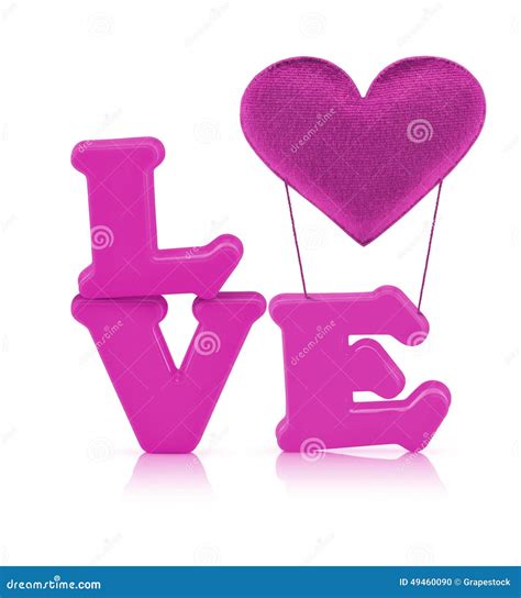 Pink Love Alphabet And Fabric Heart Air Balloon Stock Photo Image Of