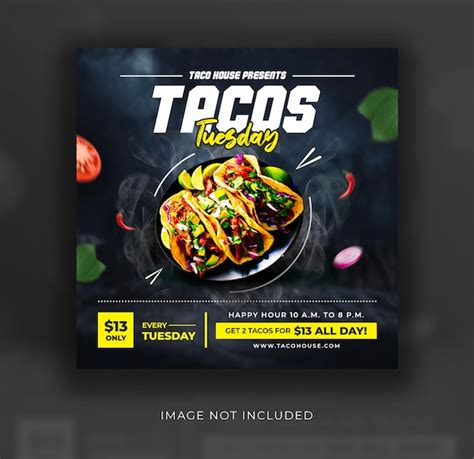 Premium Psd Tacos Social Media Post Template For Food Restaurant