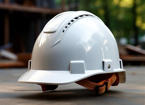 Premium Ai Image White Construction Helmet