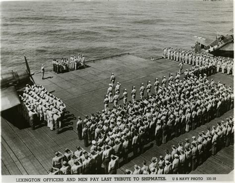 Burial At Sea Ceremony On The Deck Of The Uss Lexington Pacific Ocean