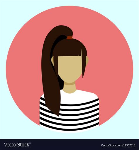 Female Avatar Profile Icon Round Woman Face Vector Image