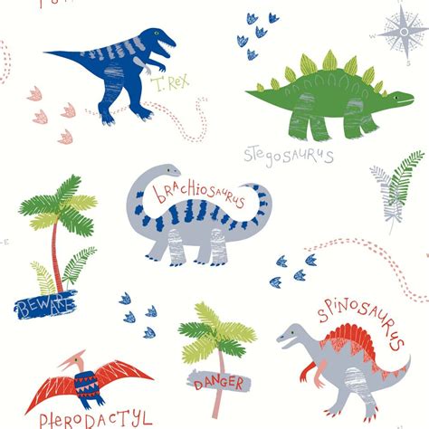 Throughout pregnancy and now earth side he's given me this sunshine feel, so i created his space around what i could feel from him. Arthouse Dino Doodle Dinosaur Pattern Silver Jurassic ...