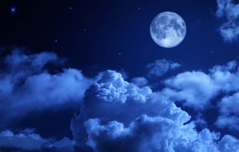 Wallpaper The Sky Clouds Night Blue The Moon Stars Images For