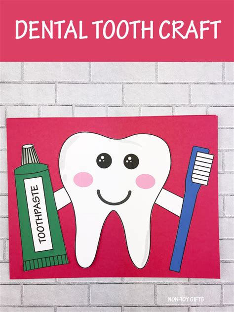 Tooth Craft For Kids Dental Health Craft With Template