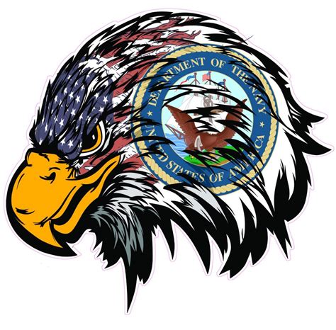 Navy American Flag Eagle Head Decal Nostalgia Decals Military Vinyl Stickers Nostalgia