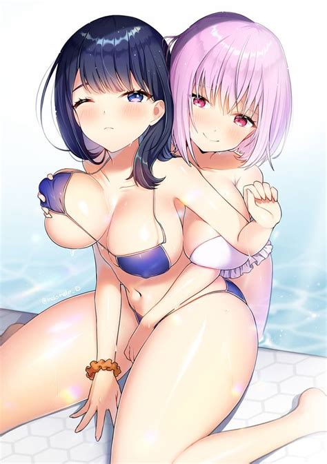Yandere 499697 Bikini Breast Grab Erect Nipples Shinjou