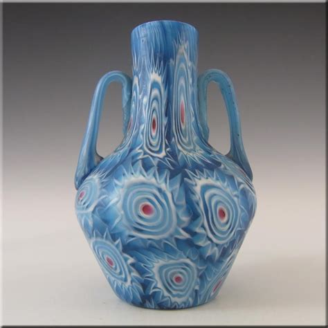 Fratelli Toso Millefiori Canes Murano Blue Glass Vase £70 00 Blue Glass Vase Glass Jug