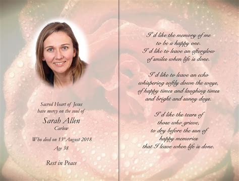 Memorial Card Creative Memorial Cards Use Our Order Form