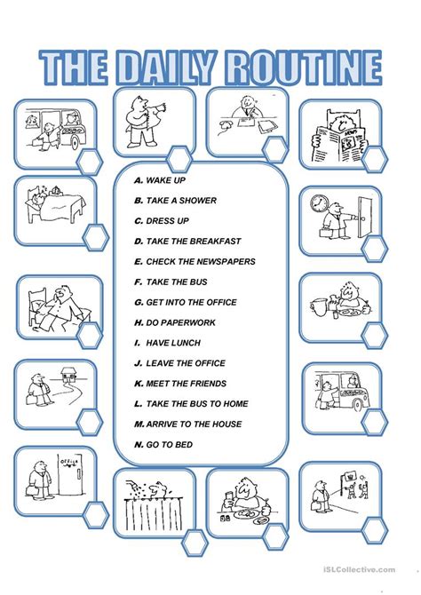 Daily Routines Esl Printable Picture Dictionary For Kids En 2020 Vrogue