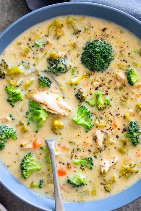 Healthy Chicken Broccoli Soup Broccoli Soup Recipes Chicken Soup
