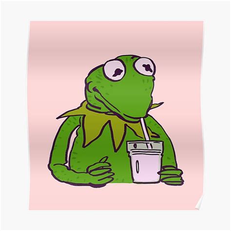 I Draw That Picture Of Kermit The Frog Drinking His Glass Of Milk With