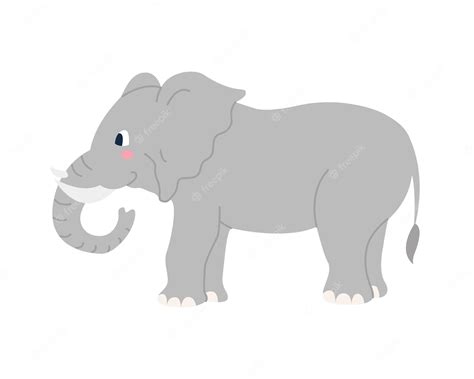 Lindo Elefante Gris Sobre Fondo Blanco Imagen Vectorial En Un Estilo De