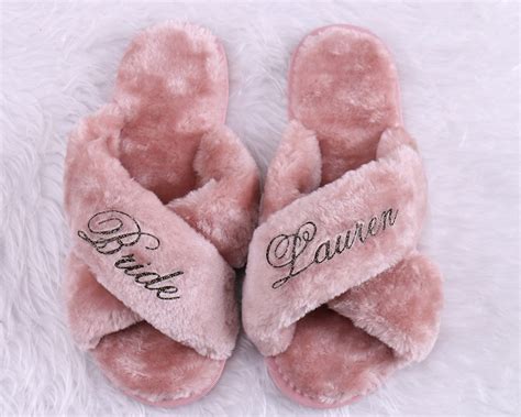 Personalized Black Pink Slipper Mother Of Bride Groom Etsy
