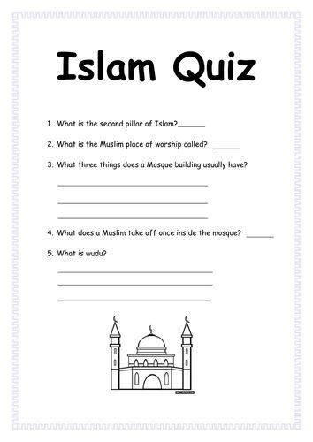 Islam Resources Quizes Worksheets