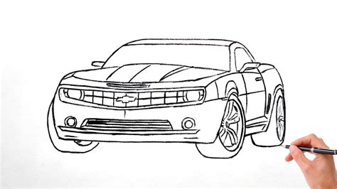 How To Draw A Chevrolet Camaro Zl1 Drawing A 3d Car Youtube