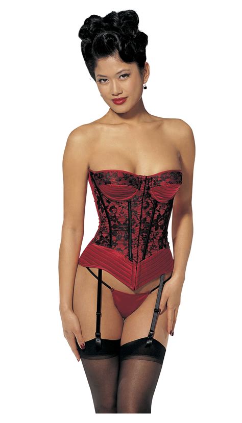 Satin Corset With Cups Red Nightshade Corsets