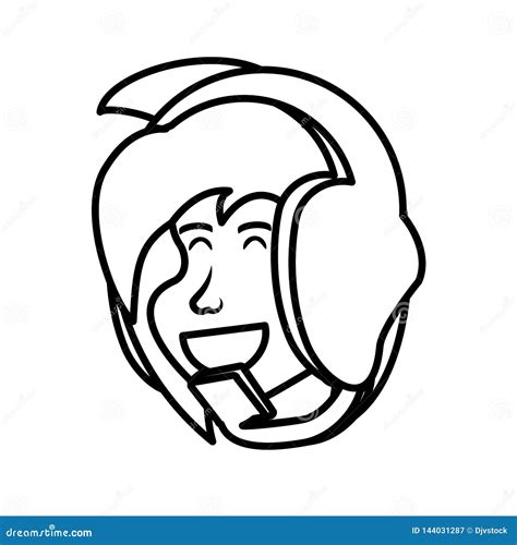 Head Of Girl With Headphone Character Stock Illustration Illustration