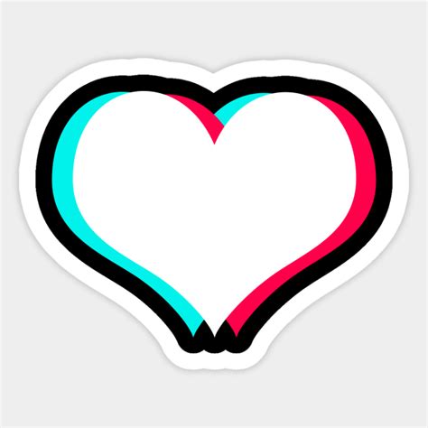 Tiktok Heart White Tiktok Love Sticker Teepublic