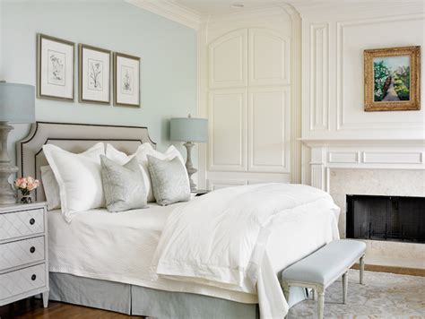Tiffany blue and gray bedroom. Blue and Gray Bedrooms - Transitional - bedroom - Farrow ...