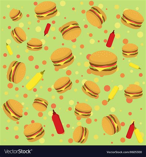 Burger Seamless Pattern Royalty Free Vector Image