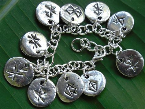 Bind Runes Charm Bracelet Ancient Runic Symbols On Chunky