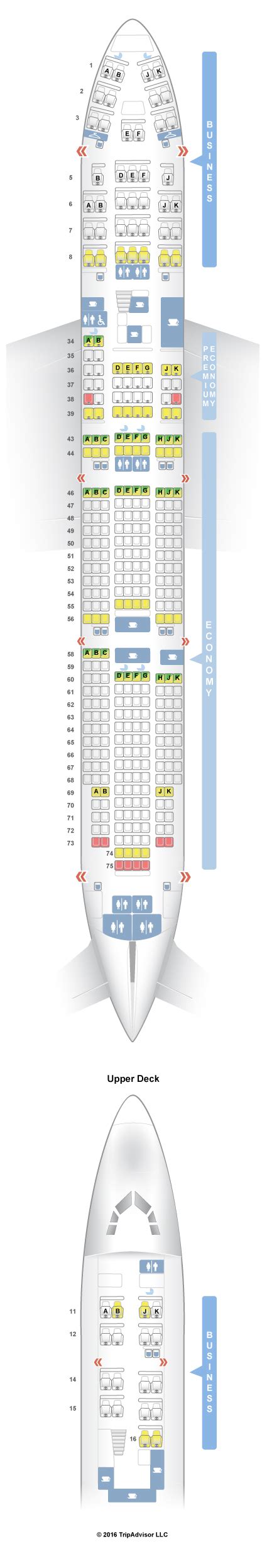 Seatguru Seat Map Qantas Boeing 747 400 744 Three Class V2