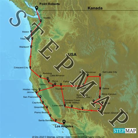 Stepmap Usa West Landkarte Für Nordamerika